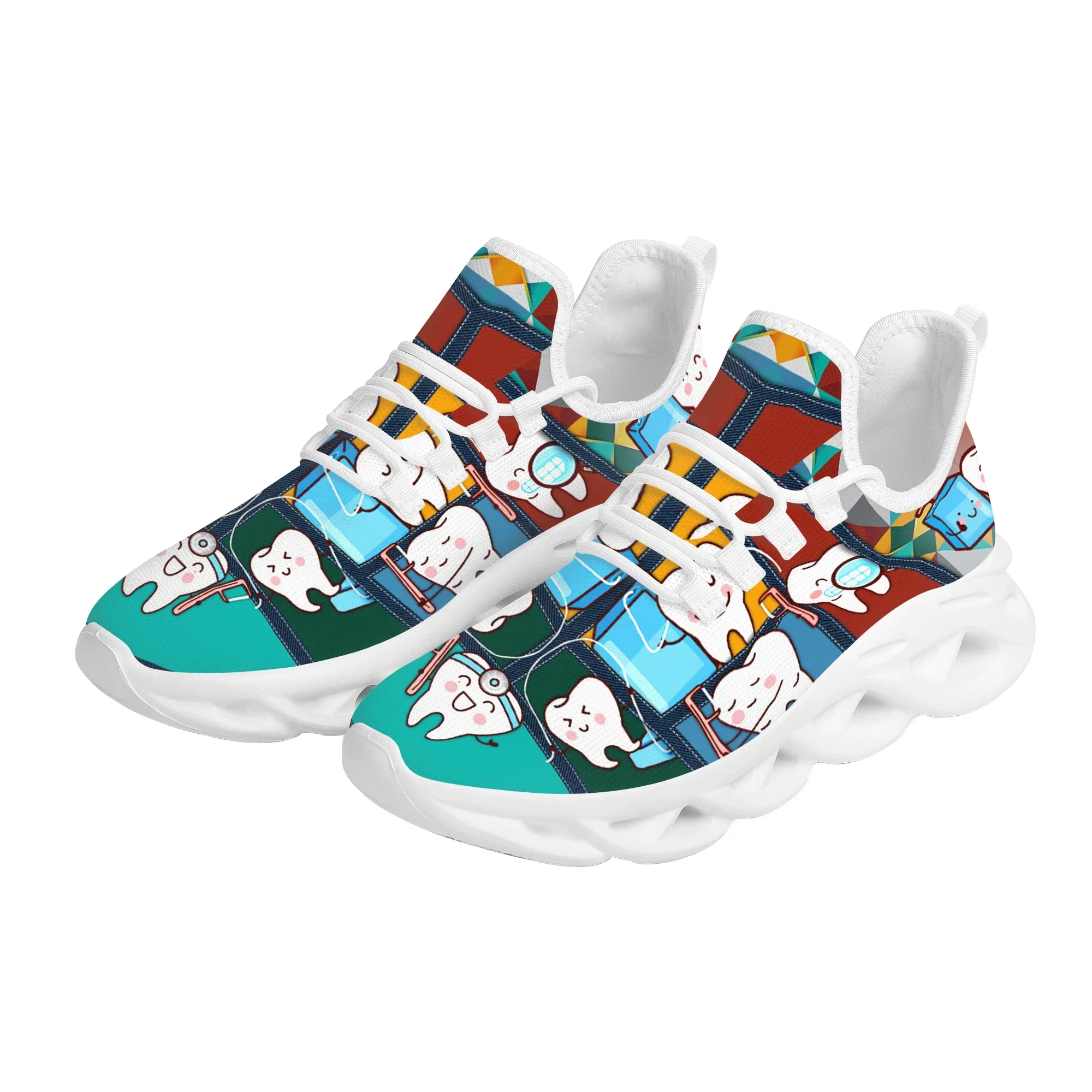 Women'S Shoes Nursing - Funny Cartoon Tooth Design Flat Shoes