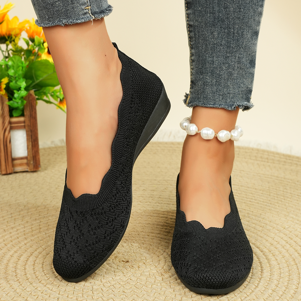 Shoes Women Pumps - Women's Breathable Knit Flats 2025 New