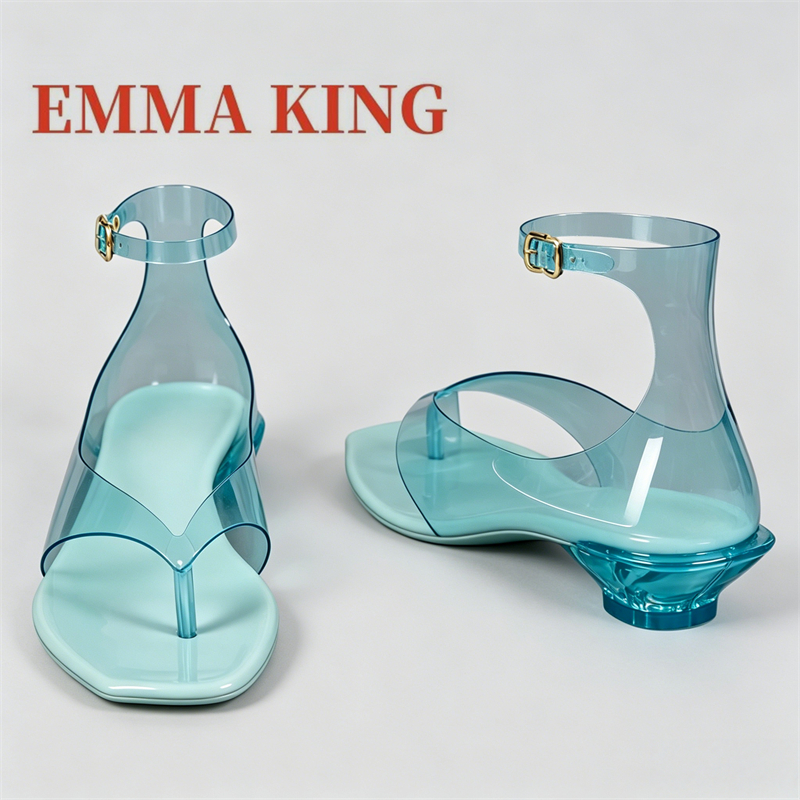 Clear Strap Heel - Women's Thong Jelly Sandals,2026 New Clear