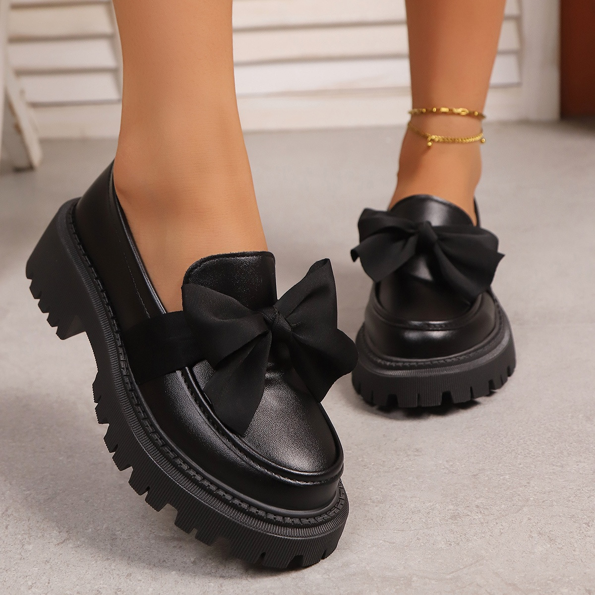 Women'S Shoes Loafers Black - Women's shoes 2025 new large British