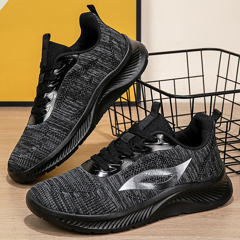 Women'S Shoes Running Sports - 2025 Autumn Black Knitted Shoes women