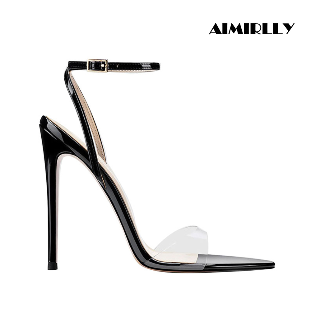 Clear Strap Heel - Women Clear PVC High Heel Sandals