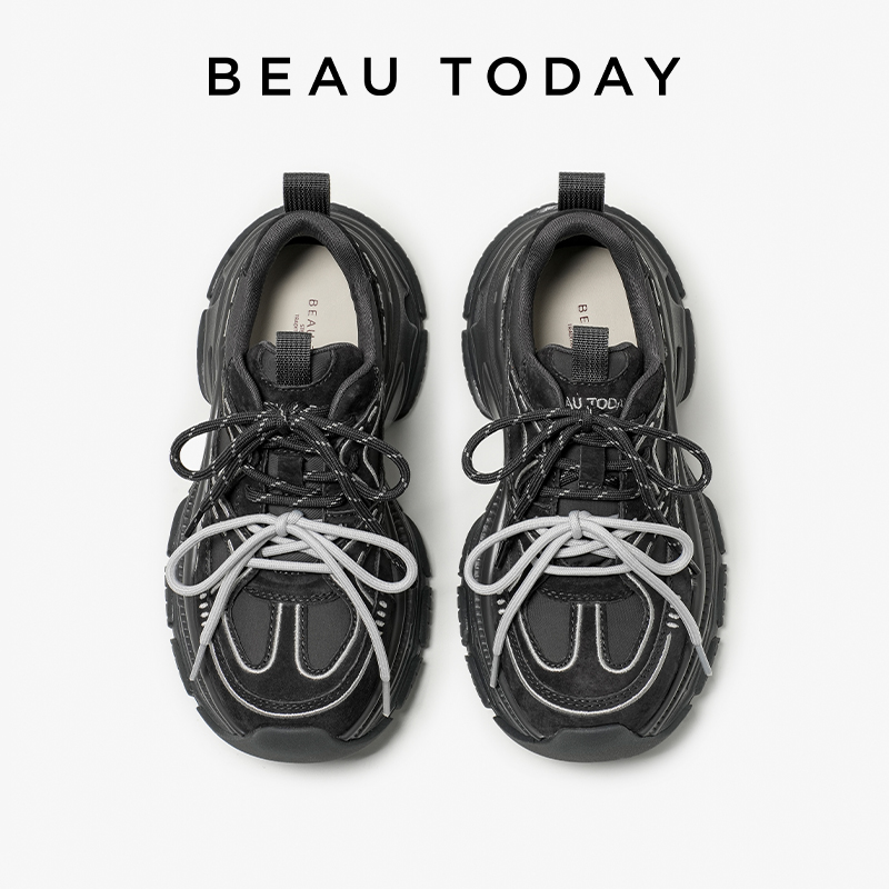 Women Shoes Store - BBEAUTODAY Chunky Sneakers Women Suede Leather