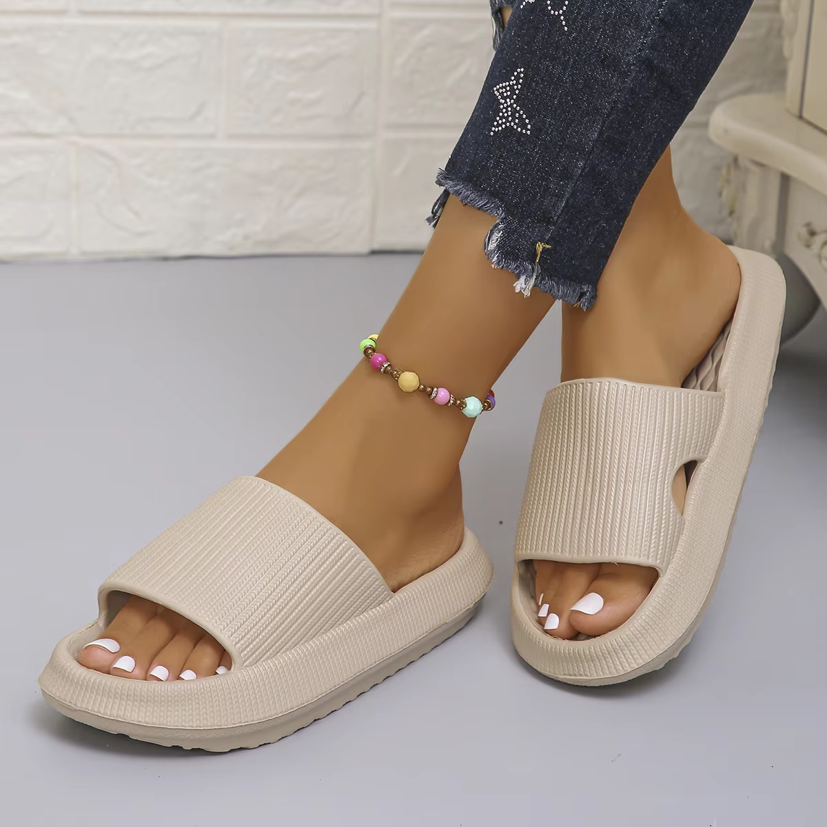 Women'S Shoes Non Slip - Thick Bottom Cloud Slippers Women Soft