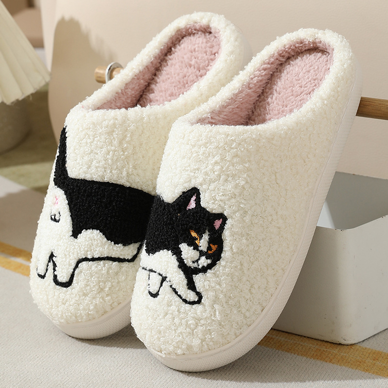 Women'S Shoes Non Slip - Winter Plush Cute Dachshund Embroidery Home