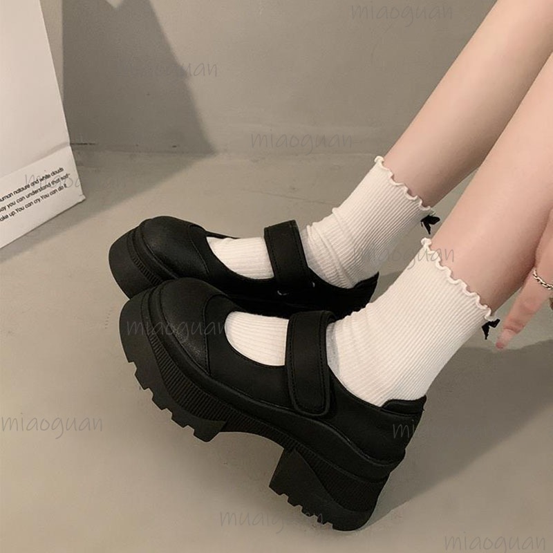 Black Retro Heightening Thick  - Women'S Shoes Loafers Black 리뷰 및 가격