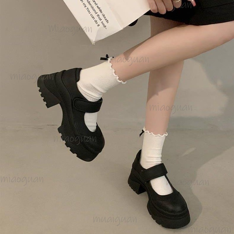 Black Retro Heightening Thick  - Women'S Shoes Loafers Black 리뷰 및 가격
