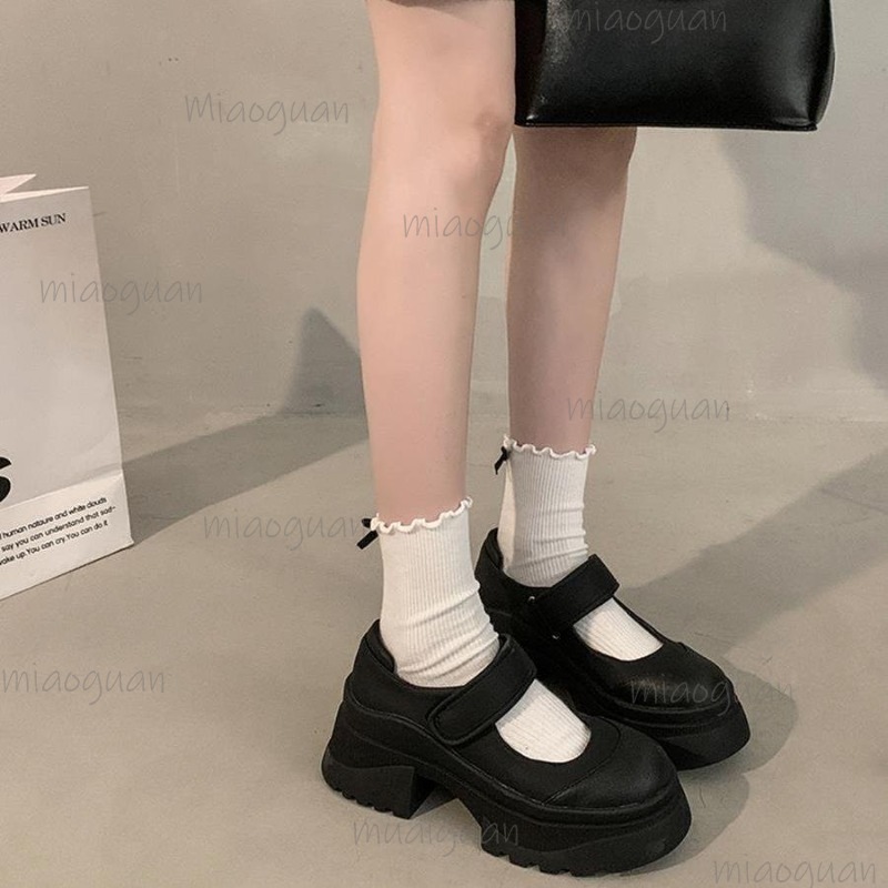Black Retro Heightening Thick  - Women'S Shoes Loafers Black 리뷰 및 가격