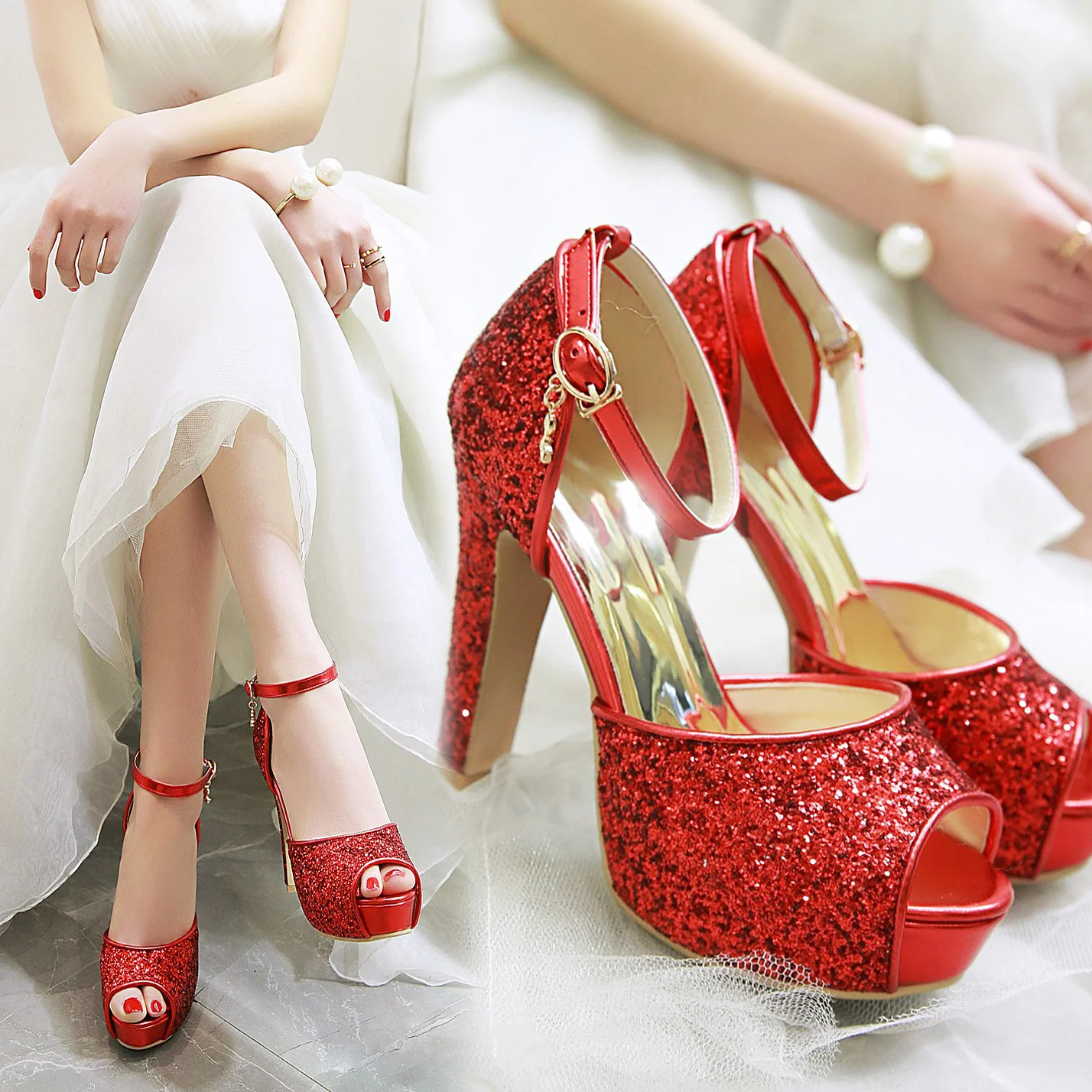 Silver Summer Women High Heel  - Ankle Strap Heels 리뷰 및 가격