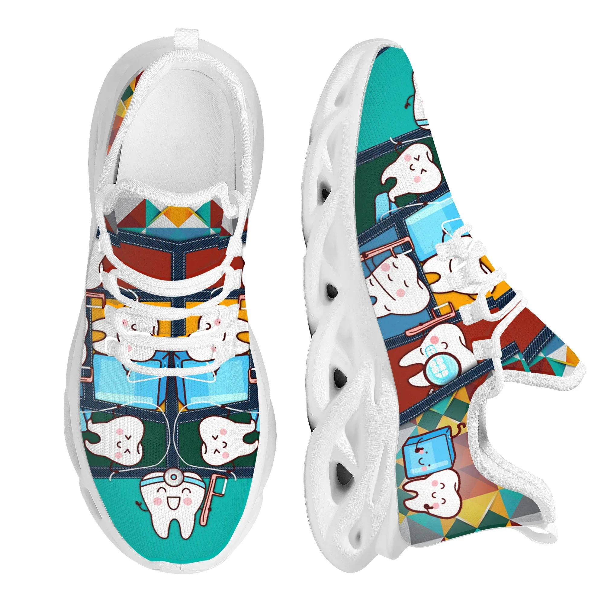Funny Cartoon Tooth Design Fla - Women'S Shoes Nursing 리뷰 및 가격