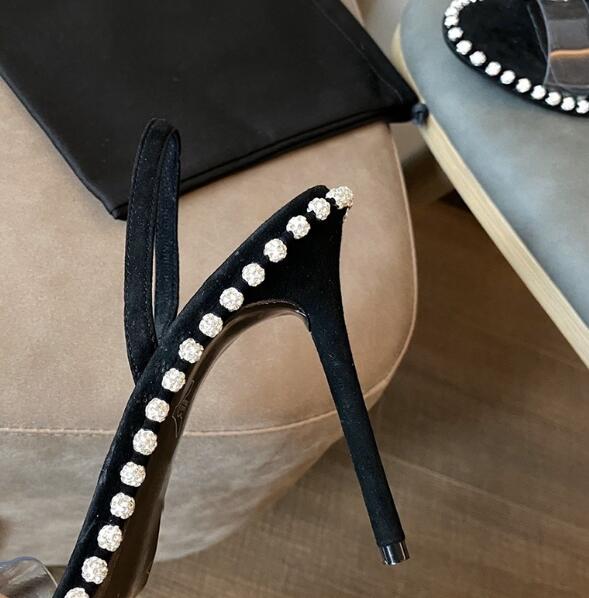 Summer Girls Pink Black White  - Clear Strap Heel 리뷰 및 가격