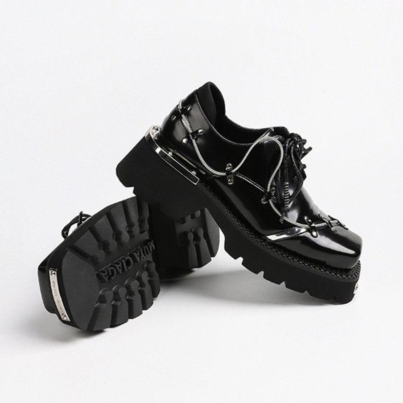 Luxury Metal Chain Decoration  - Women'S Shoes Loafers Black 리뷰 및 가격