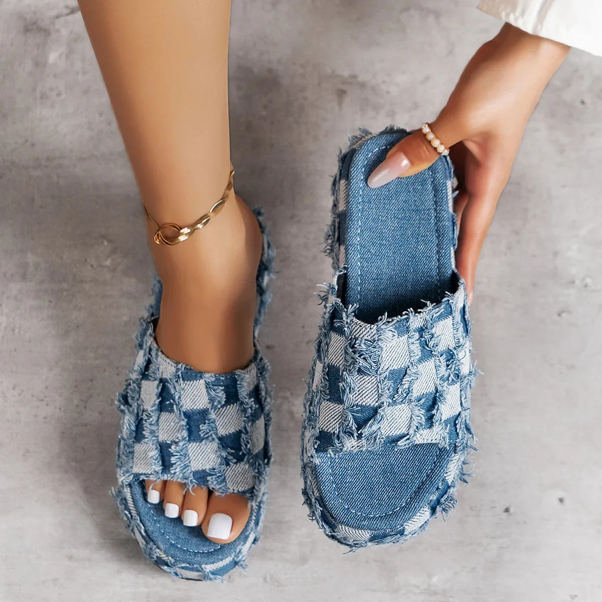 New Women Denim Slides Summer  - Women Shoes Jeans 리뷰 및 가격