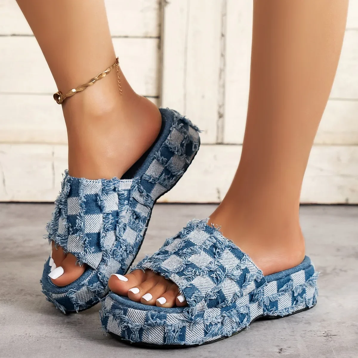 New Women Denim Slides Summer  - Women Shoes Jeans 리뷰 및 가격
