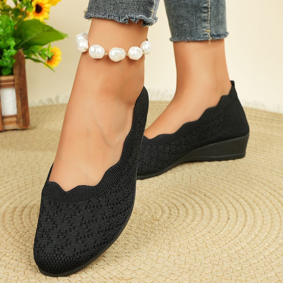 Women's Breathable Knit Flats  - Shoes Women Pumps 리뷰 및 가격