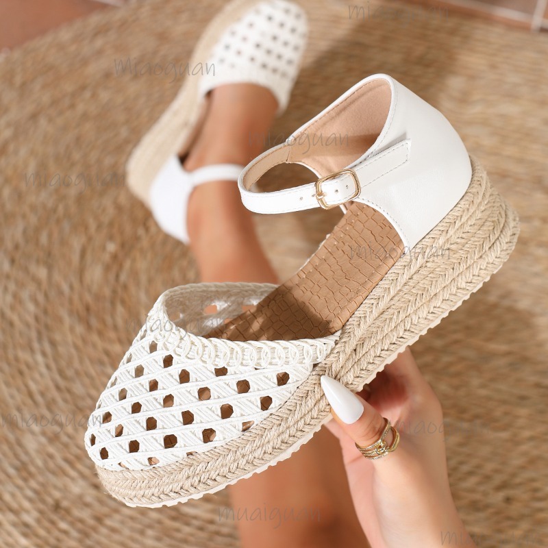 Boho Women's Hollow Out Woven  - Espadrille Wedge Shoes 리뷰 및 가격