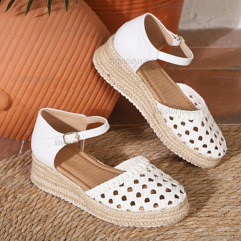 Boho Women's Hollow Out Woven  - Espadrille Wedge Shoes 리뷰 및 가격