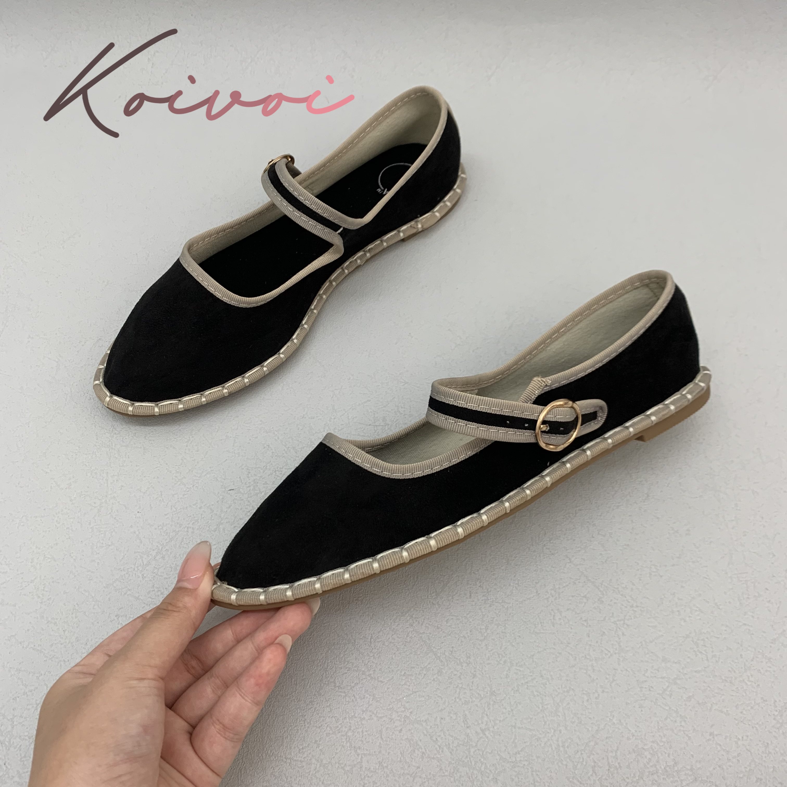 Hand Stitch Buckle Strap Flats - Women Shoes Jeans 리뷰 및 가격