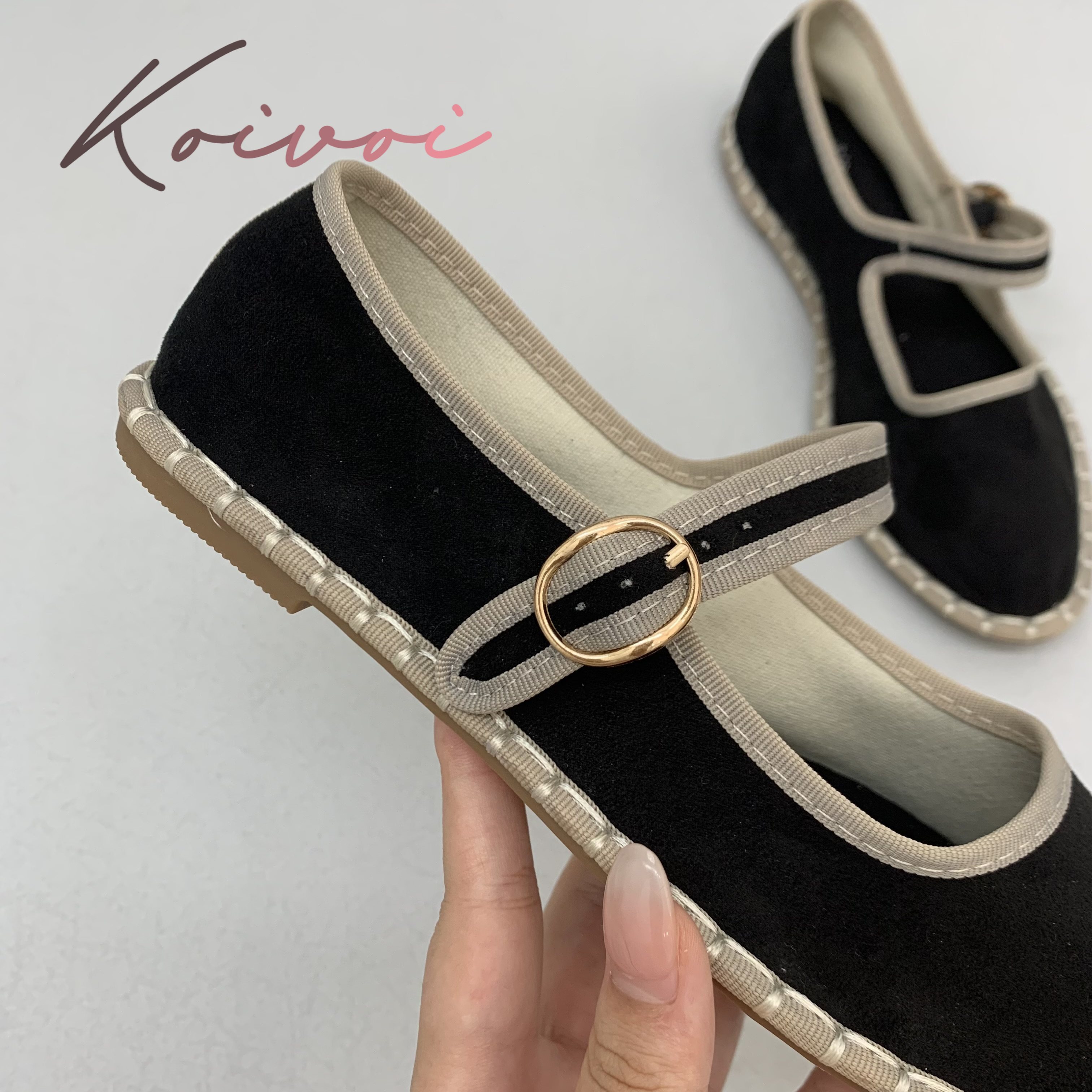 Hand Stitch Buckle Strap Flats - Women Shoes Jeans 리뷰 및 가격