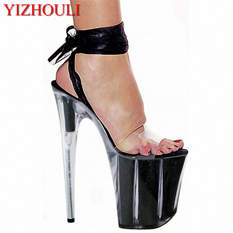20 cm sexy stiletto heels, sat - Clear Strap Heel 리뷰 및 가격