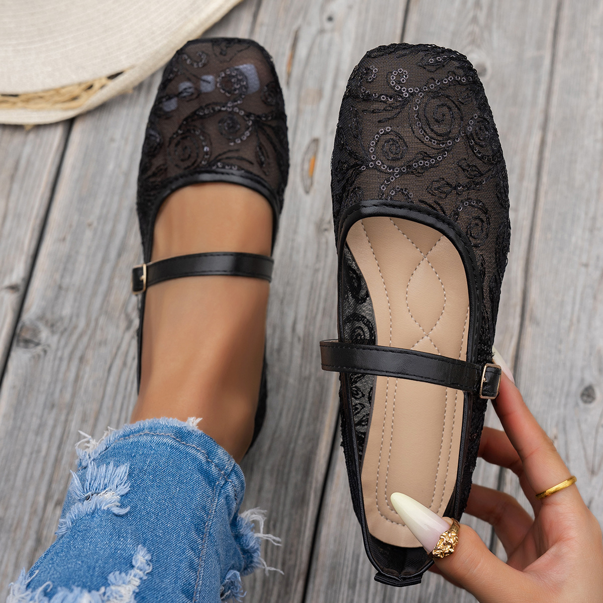 Women's New Summer Large Size  - Women'S Shoes Loafers Black 리뷰 및 가격