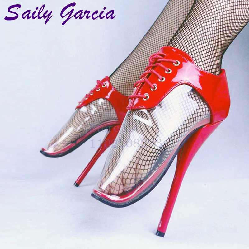 Sexy Clear PVC Red Ballet Pump - Clear Strap Heel 리뷰 및 가격