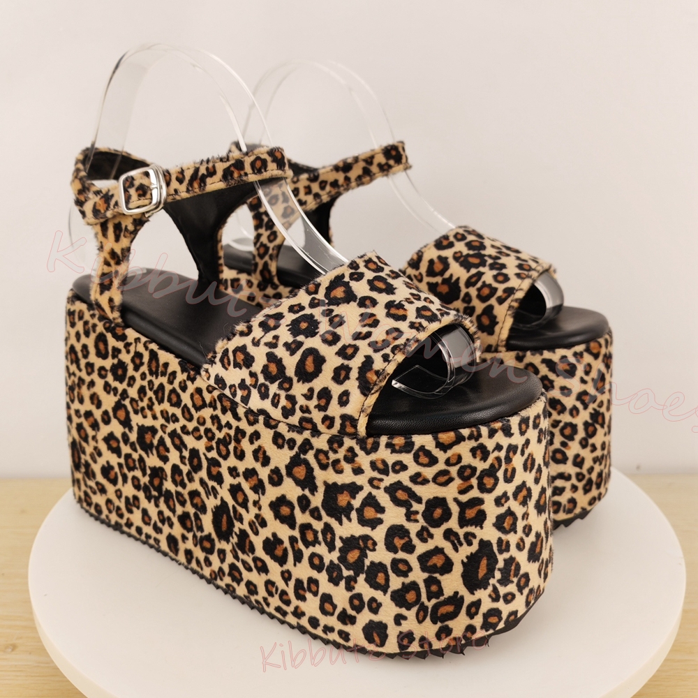 Wedge Sandal Leopard Print Pla - Leopard Print Heels 리뷰 및 가격