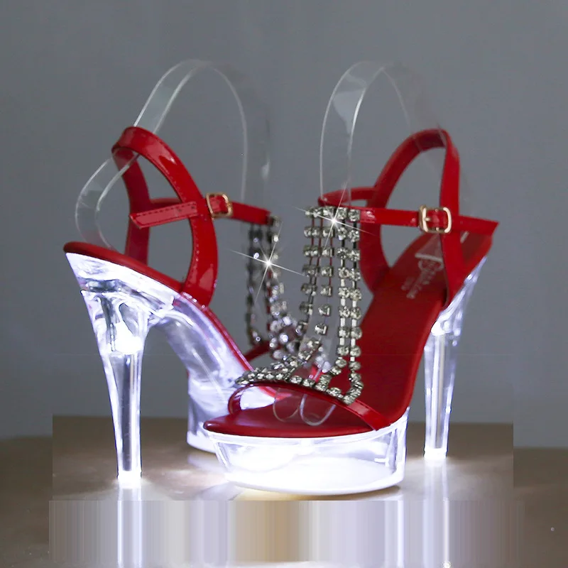 LED Light Up High Heels Pole D - Clear Strap Heel 리뷰 및 가격