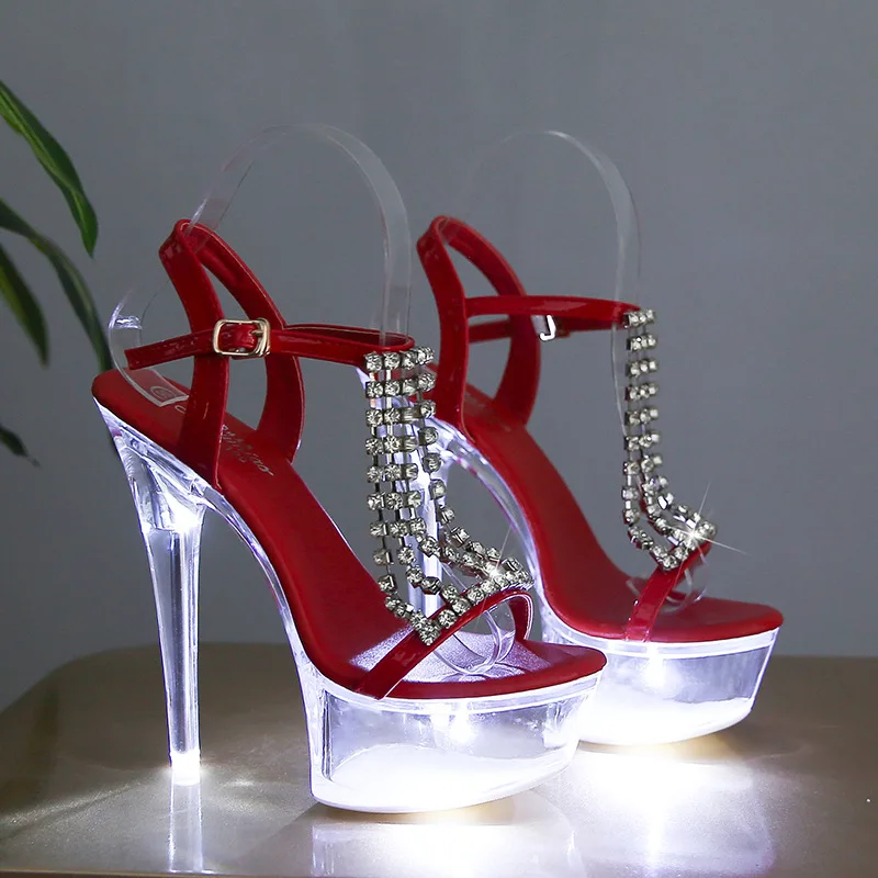 LED Light Up High Heels Pole D - Clear Strap Heel 리뷰 및 가격
