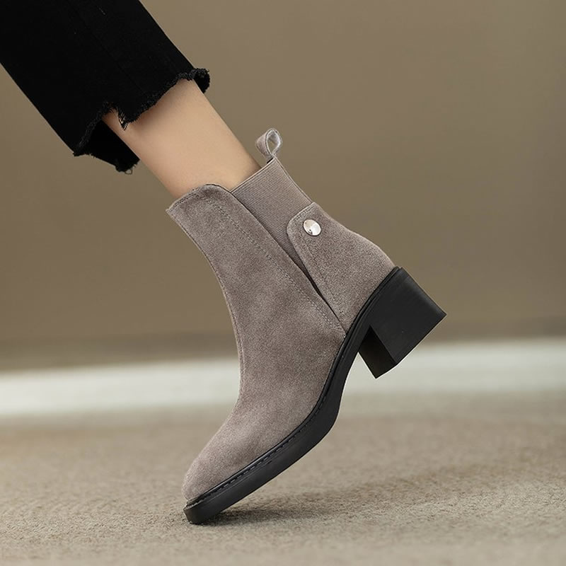 Suede Women Chunky Ankle Boots - Women'S Shoes Trending 2025 리뷰 및 가격