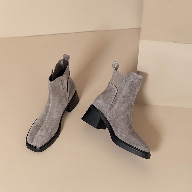 Suede Women Chunky Ankle Boots - Women'S Shoes Trending 2025 리뷰 및 가격