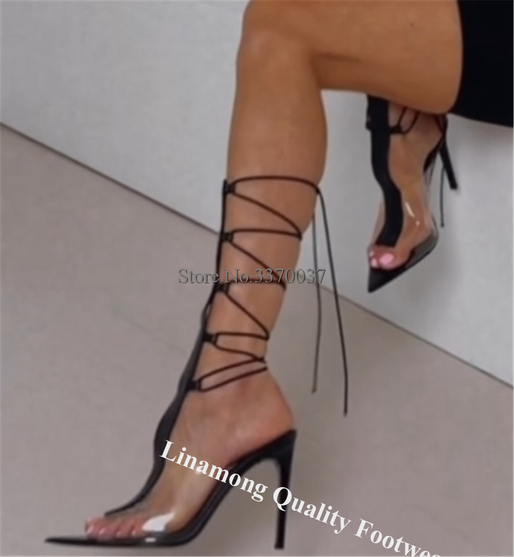 Linamong Clear PVC Patchwork S - Clear Strap Heel 리뷰 및 가격