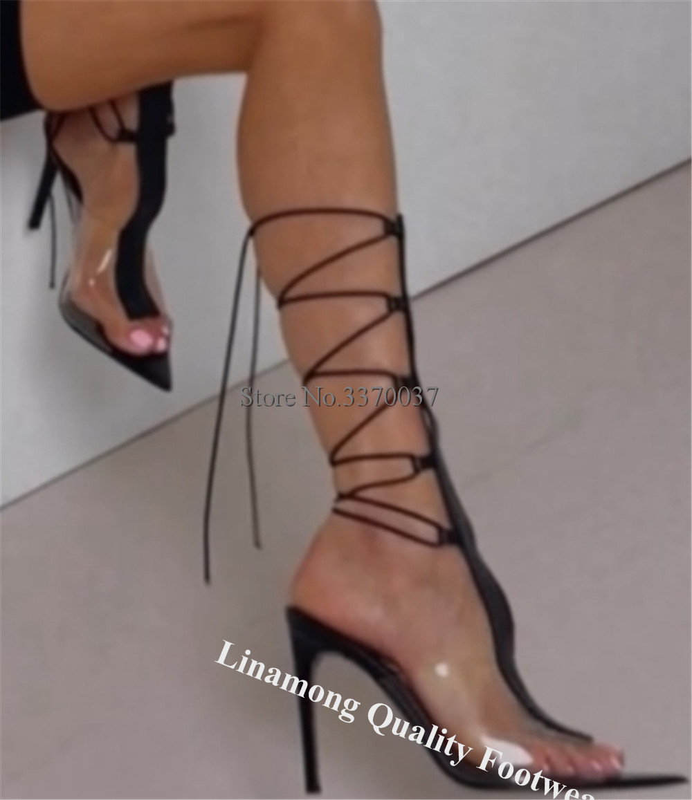 Linamong Clear PVC Patchwork S - Clear Strap Heel 리뷰 및 가격