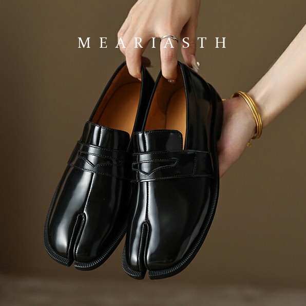 black Tabi Shoes Split Toe Pat - Women'S Shoes Loafers Black 리뷰 및 가격