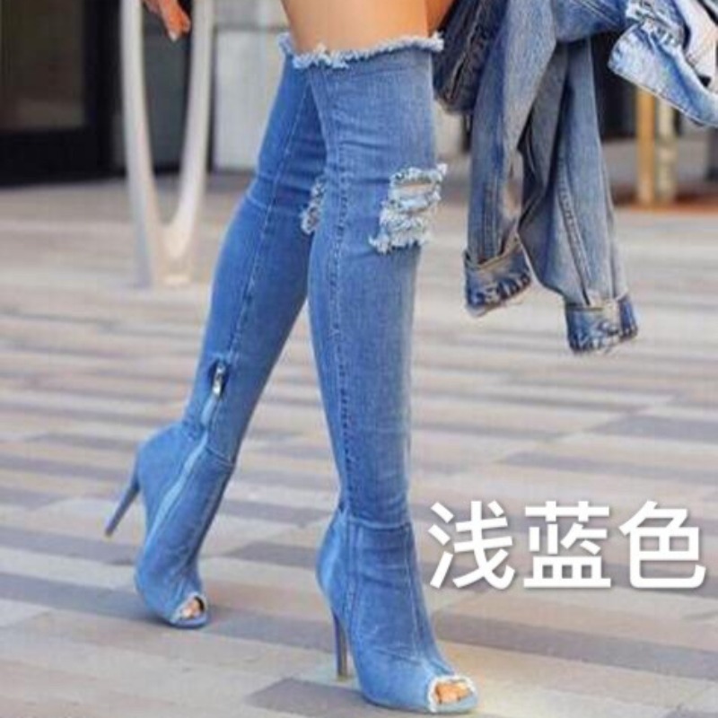 Trend Women Denim Over The Kne - Women Shoes Jeans 리뷰 및 가격