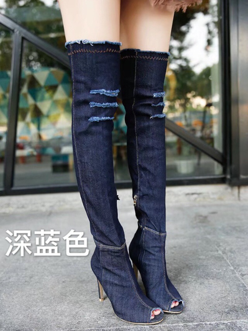 Trend Women Denim Over The Kne - Women Shoes Jeans 리뷰 및 가격