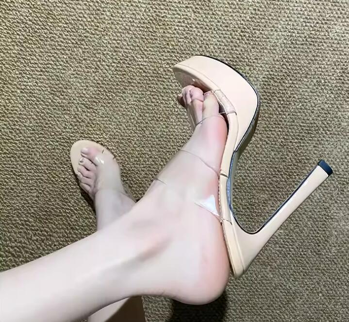 Clear PVC Strap 12/10 cm high  - Clear Strap Heel 리뷰 및 가격