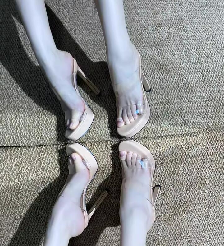 Clear PVC Strap 12/10 cm high  - Clear Strap Heel 리뷰 및 가격