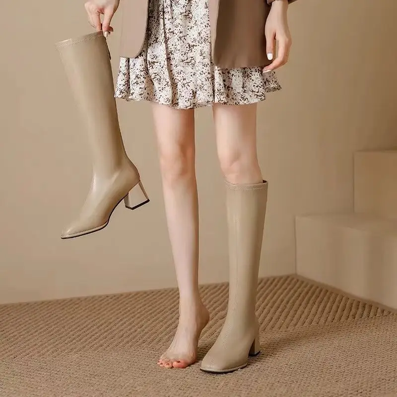 Square Toe Women's Long Boots  - Women'S Shoes For Work 리뷰 및 가격