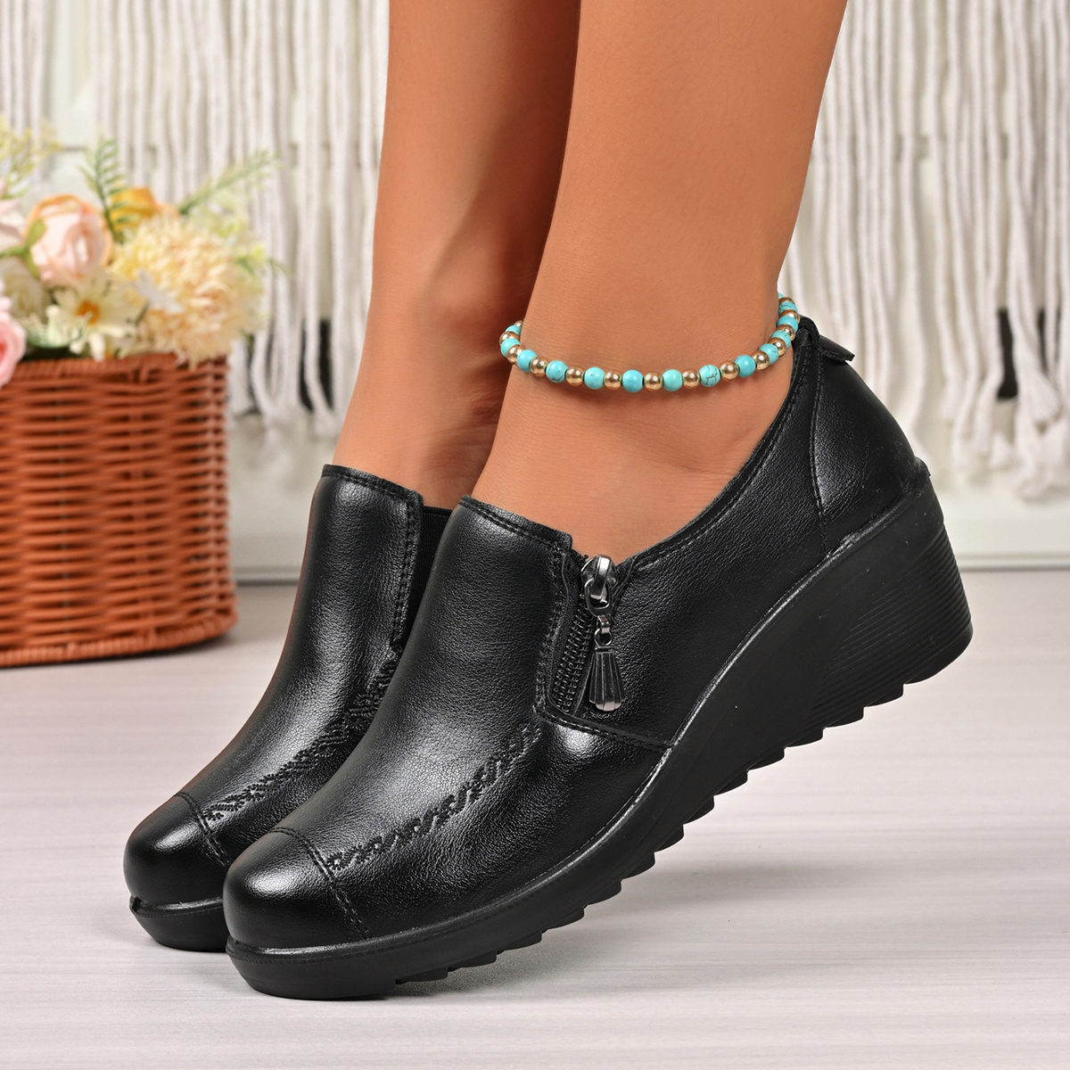 Women Genuine Leather Shoes Sp - Women'S Shoes Loafers Black 리뷰 및 가격