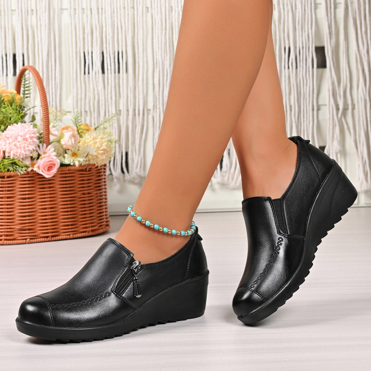 Women Genuine Leather Shoes Sp - Women'S Shoes Loafers Black 리뷰 및 가격