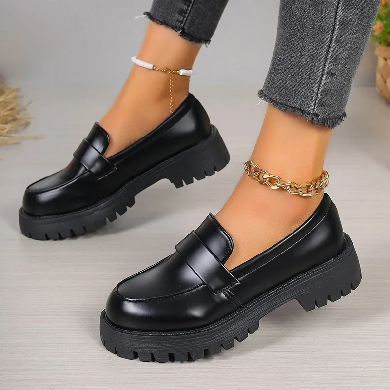 Plus Size 35-43 Black Pu Leath - Women'S Shoes Loafers Black 리뷰 및 가격