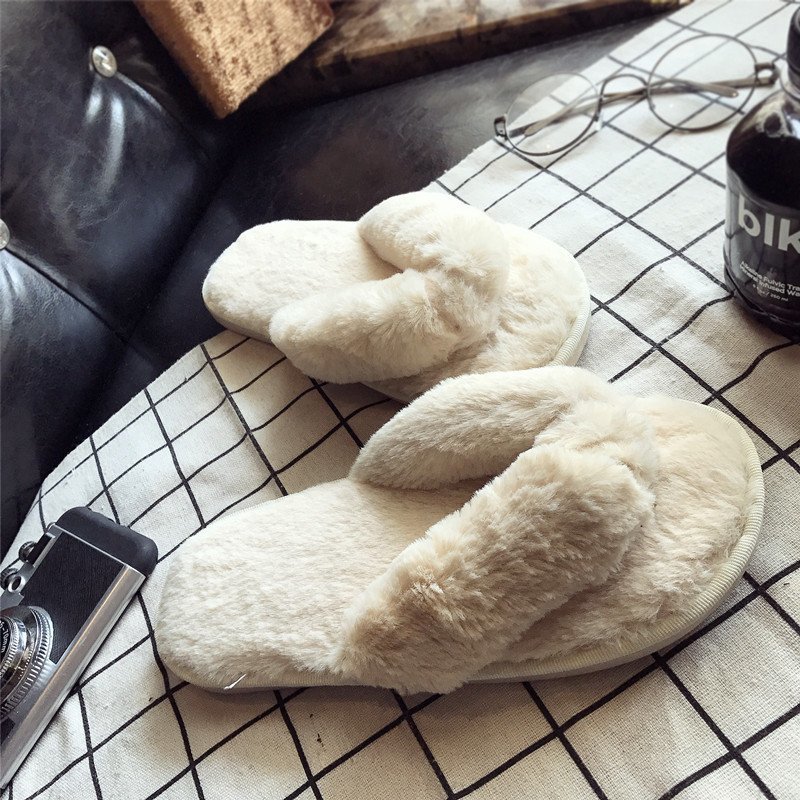 Cross Warm Fluffy Furry Slippe - Women'S Shoes Non Slip 리뷰 및 가격