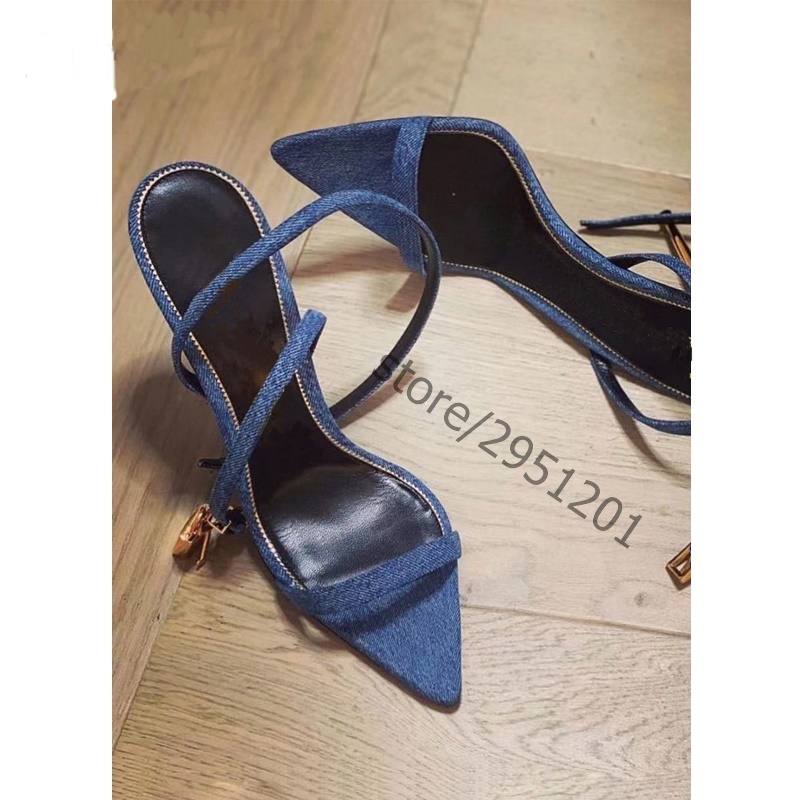 Sharp Pointed Gold Lock Strapp - Women Shoes Jeans 리뷰 및 가격