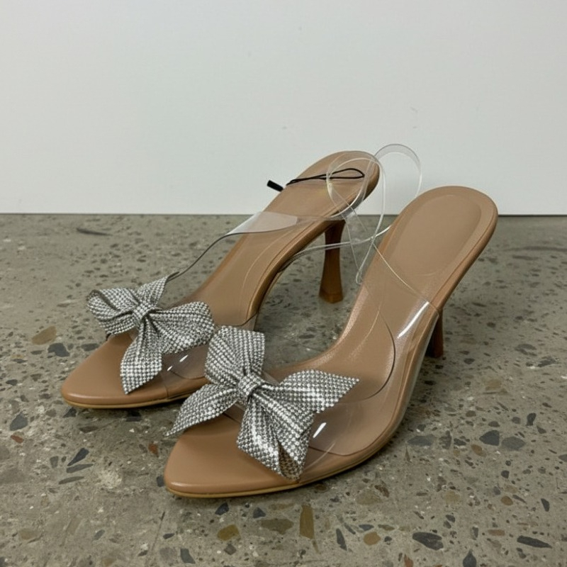 Clear PVC Rhinestone Bow Heels - Clear Strap Heel 리뷰 및 가격