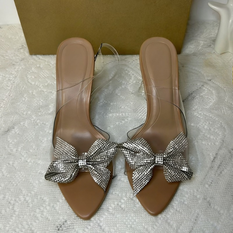 Clear PVC Rhinestone Bow Heels - Clear Strap Heel 리뷰 및 가격