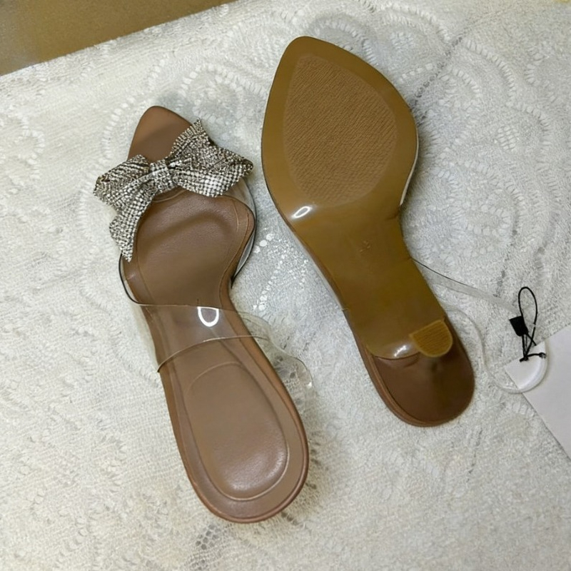 Clear PVC Rhinestone Bow Heels - Clear Strap Heel 리뷰 및 가격