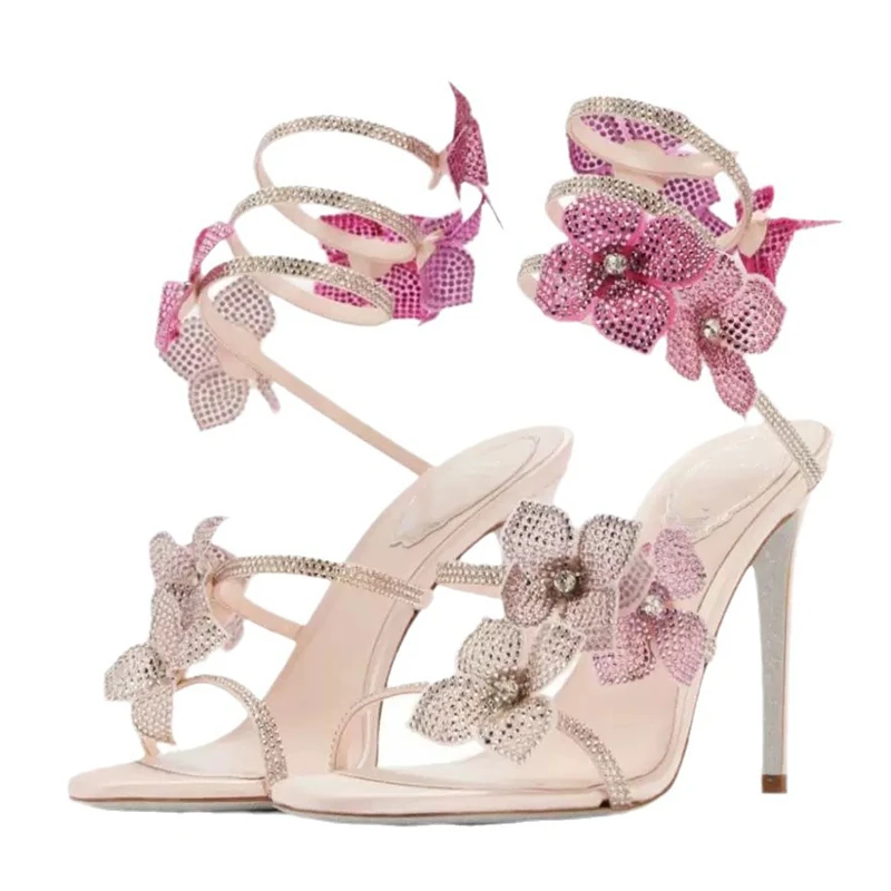 Eilyken Sexy CRYSTAL Flower Th - Ankle Strap Heels 리뷰 및 가격