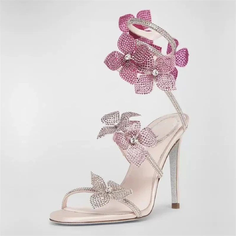 Eilyken Sexy CRYSTAL Flower Th - Ankle Strap Heels 리뷰 및 가격
