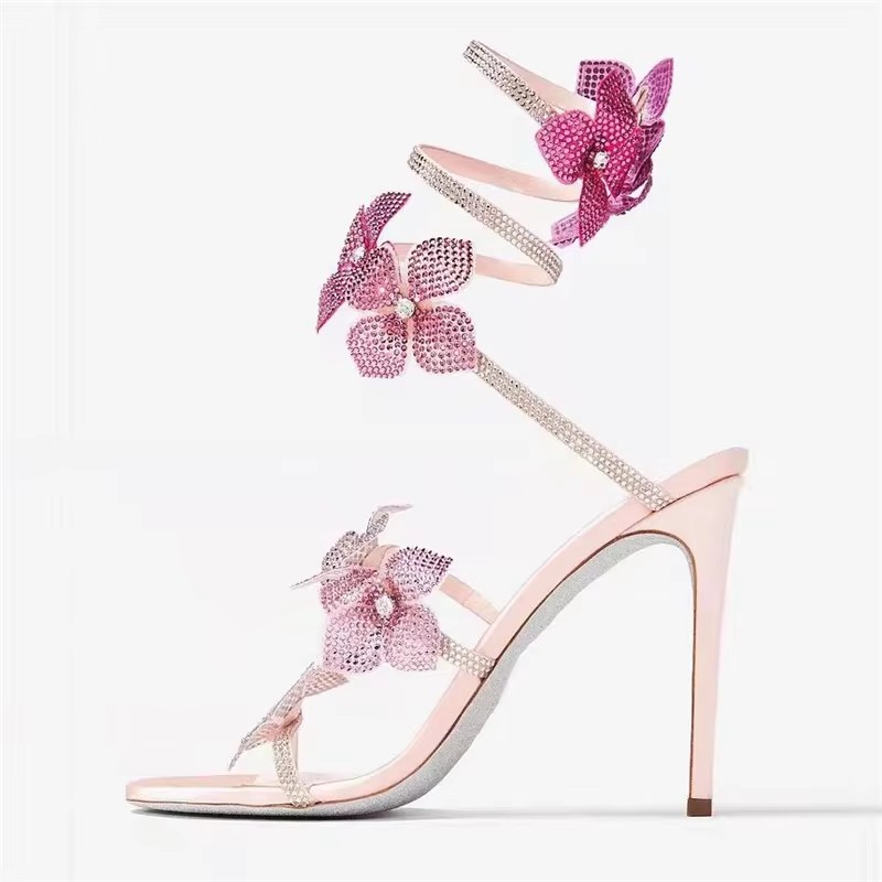 Eilyken Sexy CRYSTAL Flower Th - Ankle Strap Heels 리뷰 및 가격